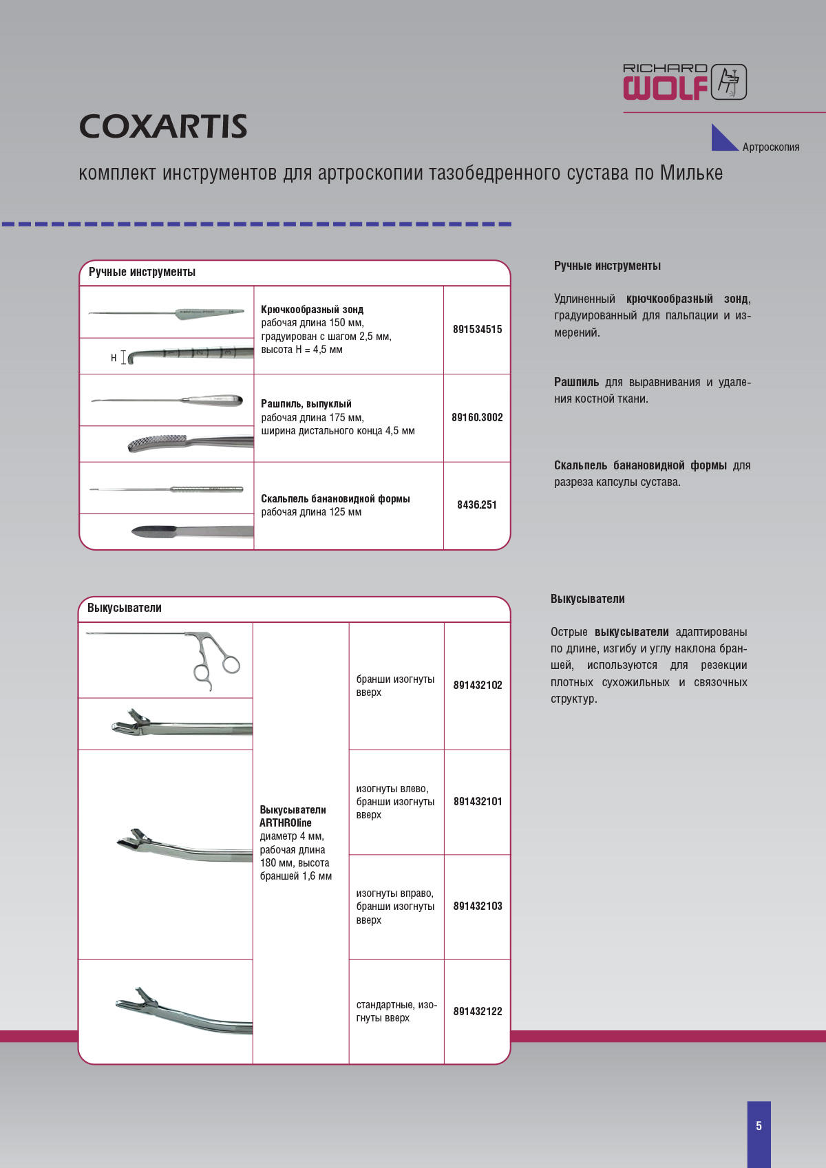 Инструментальная система для артроскопической хирургии крестообразной связки Graftline